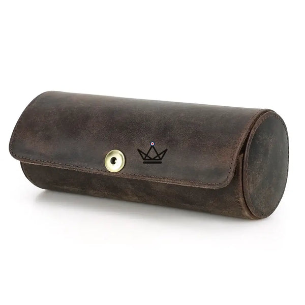 Étui à cravates en cuir personnalisable, 1 ou 2 cravates - Voyageur ASCOT - ["Divers personnalisable","maj-desc","maj-filtre","Maroquinerie Personnalisable"] - etui cravate personnalisable - Cadeau, Noël, Anniversaire, Original, Fête des pères, fête des mères - Atelier Atypique