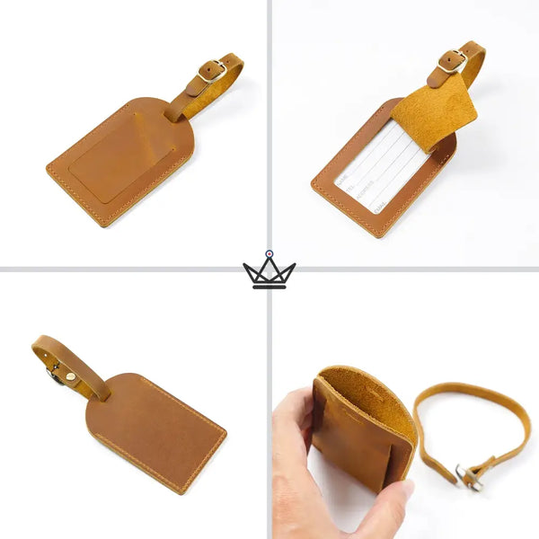 Étiquette à Bagage personnalisable en Cuir – Voyageur Tag