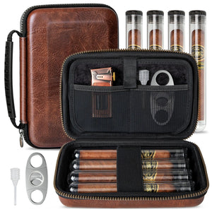 Étui à Cigares en Cuir avec accessoires - Callisto Lux - [] - etui cigare - Cadeau, Noël, Anniversaire, Original, Fête des pères, fête des mères - Atelier Atypique