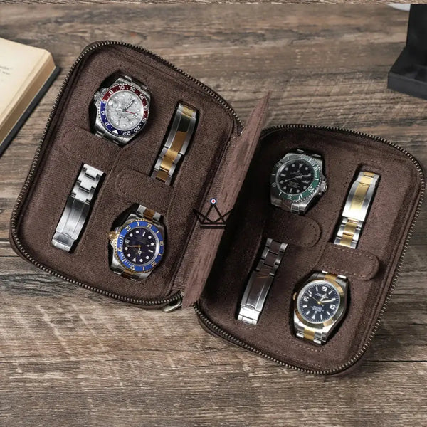 Étui de Voyage en Cuir pour Montres personnalisable – Voyager Keeper - [] - etui montre personnalisable - Cadeau, Noël, Anniversaire, Original, Fête des pères, fête des mères - Atelier Atypique