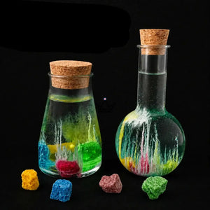 Jardin de cristaux magique en fiole, expérience de chimie — GERMINA