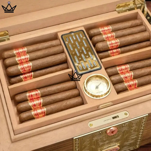 Coffret Héritage de Luxe : Cave à Cigare, Briquet, Coupe-Cigare, Porte-Cigare et Tube à Cigare -  - cave a cigare - Cadeau, Noël, Anniversaire, Original, Fête des pères, fête des mères - Atelier Atypique