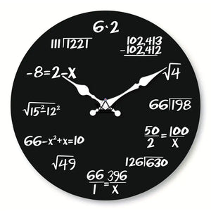 Horloge murale mathématique fond noir silencieuse - ALGORA - ["maj-filtre","Objets Scientifiques"] - Objets Scientifiques - Cadeau, Noël, Anniversaire, Original, Fête des pères, fête des mères - Atelier Atypique