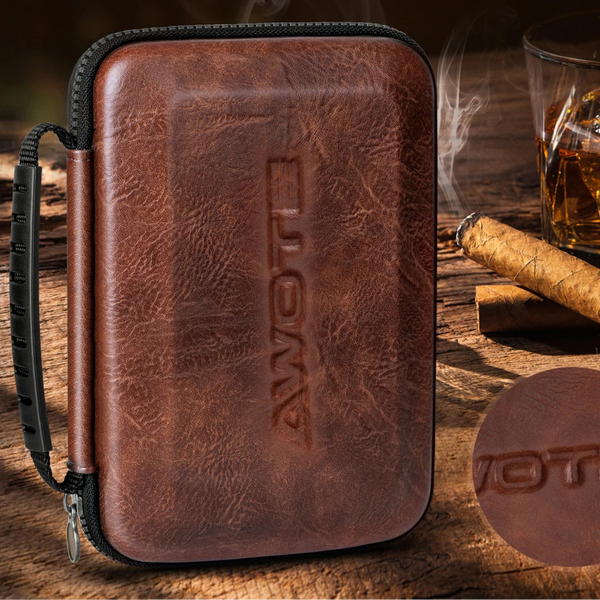 Étui à Cigares en Cuir avec accessoires - Callisto Lux - [] - etui cigare - Cadeau, Noël, Anniversaire, Original, Fête des pères, fête des mères - Atelier Atypique