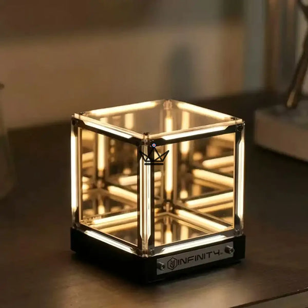 Lampe hypercube LED effet miroir infini rechargeable - QUANTA