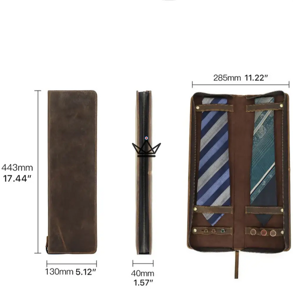 Etui à cravates en cuir personnalisable - Voyageur Windsor - [] - etui cravate personnalisable - Cadeau, Noël, Anniversaire, Original, Fête des pères, fête des mères - Atelier Atypique