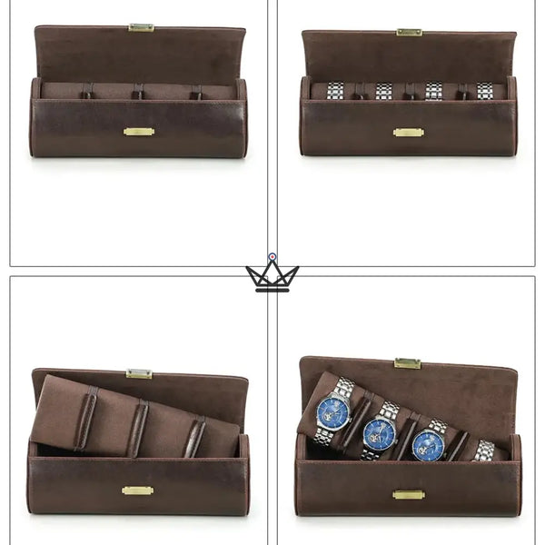 Étui Montre Voyage Cuir Personnalisable 1 à 4 Montres - Voyageur CAPSULE