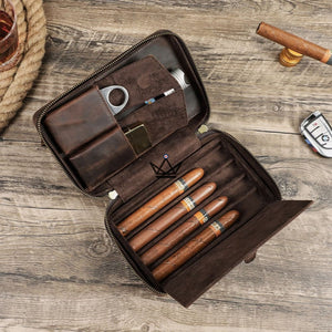 Etui à cigares en cuir personnalisable - Voyageur Style - personnalisable - etui cigare personnalisable - Cadeau, Noël, Anniversaire, Original - Atelier Atypique