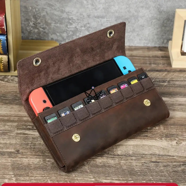 Étui Cuir personnalisable Nintendo Switch 1ʳᵉ & 2ᵉ génération — VOYAGEUR Mario