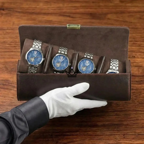 Étui Montre Voyage Cuir Personnalisable 1 à 4 Montres - Voyageur CAPSULE