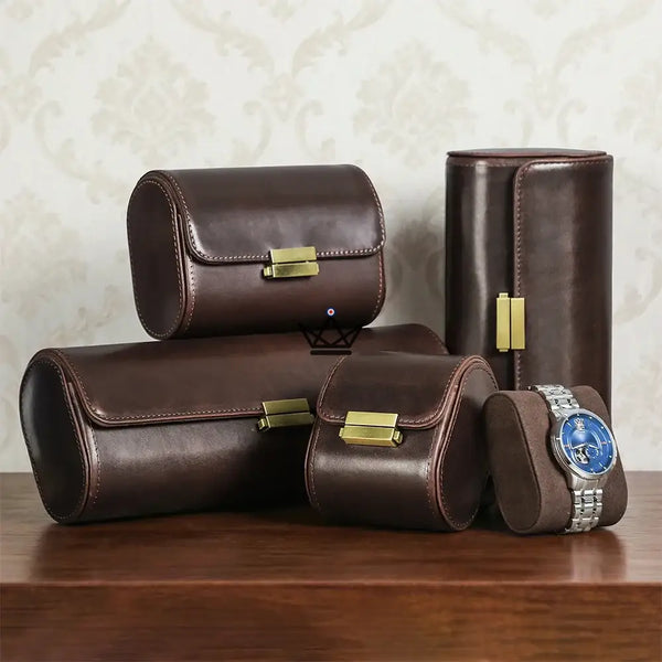 Étui Montre Voyage Cuir Personnalisable 1 à 4 Montres - Voyageur CAPSULE