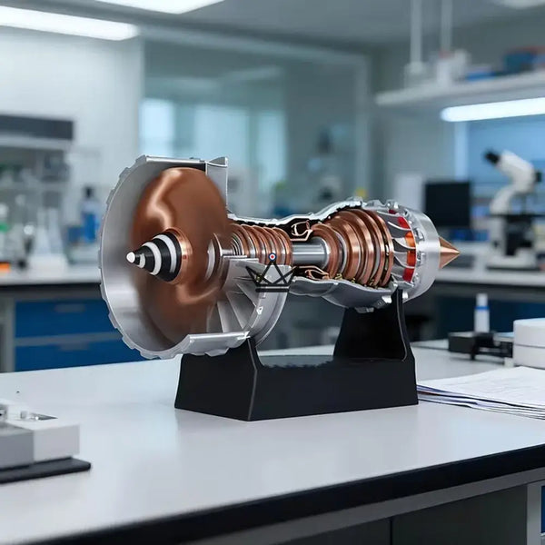 Maquette réacteur d'avion turbofan en coupe, kit 3D - AEROS