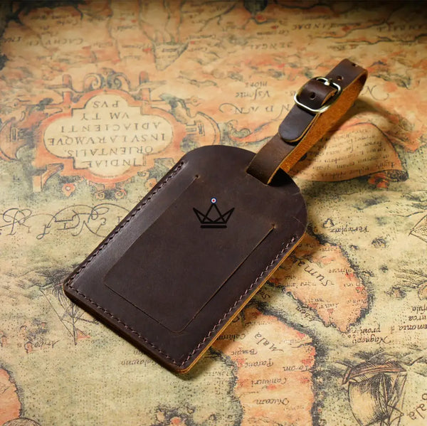 Étiquette à Bagage personnalisable en Cuir – Voyageur Tag