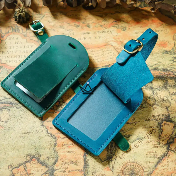 Étiquette à Bagage personnalisable en Cuir – Voyageur Tag