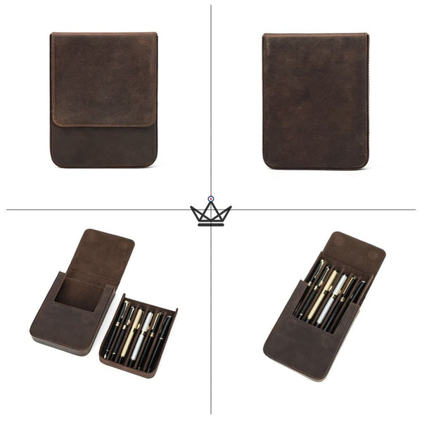 Etui en cuir de luxe pour stylo plume - Magnus (personnalisable) -  - etui stylo personnalisable - Cadeau, Noël, Anniversaire, Original - Atelier Atypique