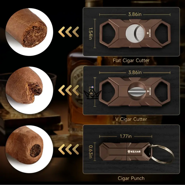 Cave à cigares avec accessoires – Coffret Prestige Libertador - [] - cave a cigare - Cadeau, Noël, Anniversaire, Original, Fête des pères, fête des mères - Atelier Atypique
