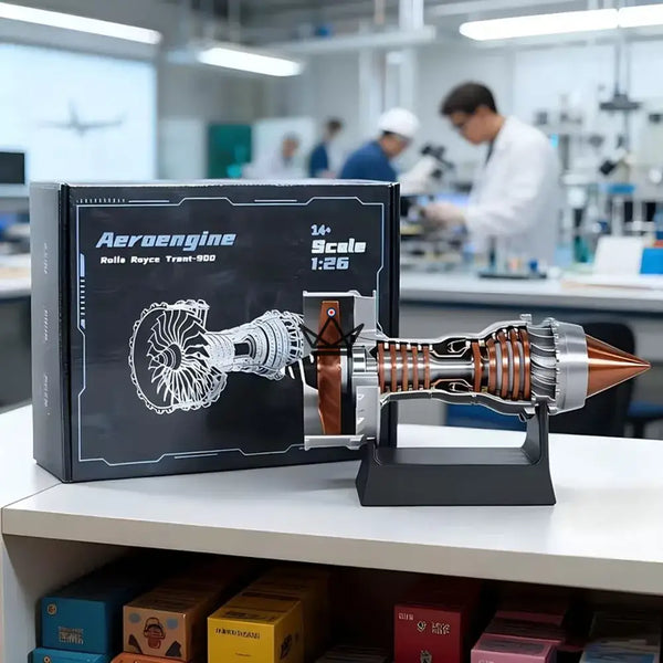 Maquette réacteur d'avion turbofan en coupe, kit 3D - AEROS