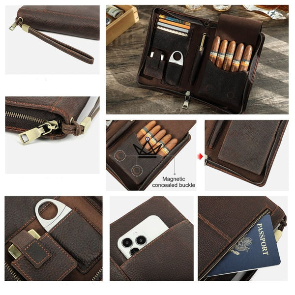 Étui à Cigares en Cuir Personnalisable - Voyageur Tempo -  - etui cigare personnalisable - Cadeau, Noël, Anniversaire, Original - Atelier Atypique