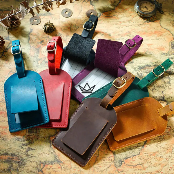 Étiquette à Bagage personnalisable en Cuir – Voyageur Tag