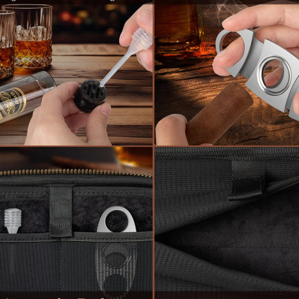 Étui à Cigares en Cuir avec accessoires - Callisto Lux - [] - etui cigare - Cadeau, Noël, Anniversaire, Original, Fête des pères, fête des mères - Atelier Atypique