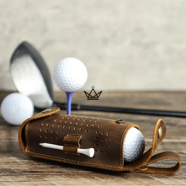 Étui à balle de golf en cuir personnalisable – Voyageur Tee Golf - [] - sac golf personnalisable - Cadeau, Noël, Anniversaire, Original, Fête des pères, fête des mères - Atelier Atypique