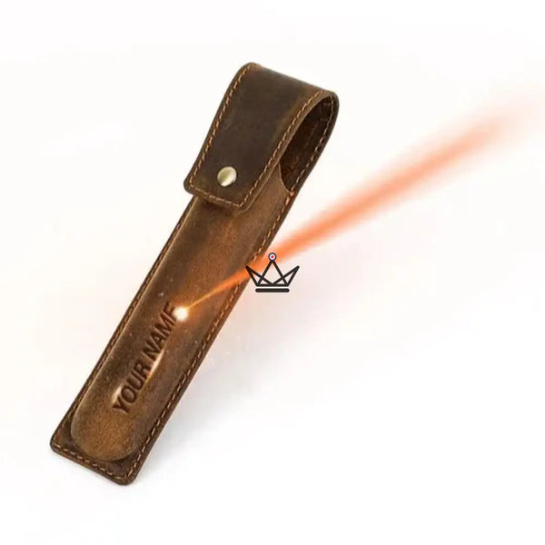 Etui en cuir de luxe pour stylo plume - Voyageur Valet (personnalisable) -  - etui stylo personnalisable - Cadeau, Noël, Anniversaire, Original, Fête des pères, fête des mères - Atelier Atypique