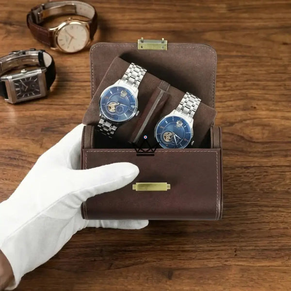 Étui Montre Voyage Cuir Personnalisable 1 à 4 Montres - Voyageur CAPSULE