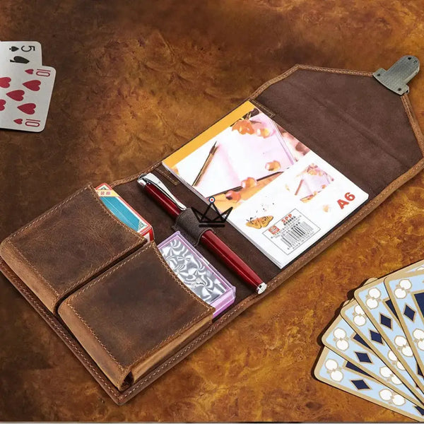 Étui à cartes à jouer cuir véritable personnalisable — VOYAGEUR Cards