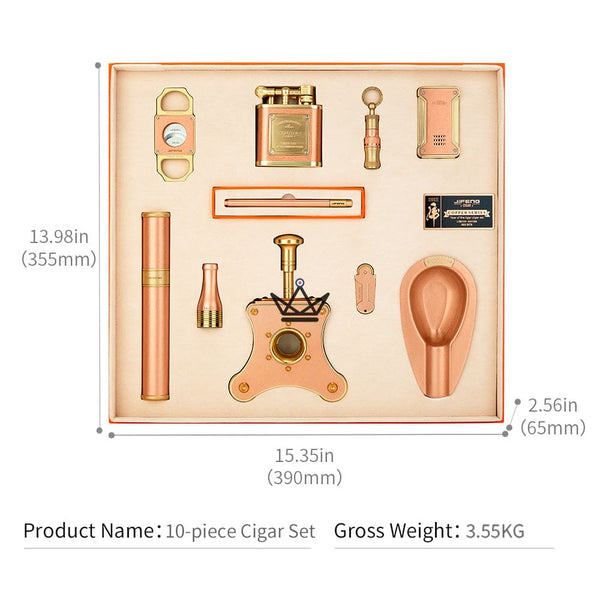 Coffret du Cigare de luxe 10 pièces - Majestic -  - Briquet Out - Cadeau, Noël, Anniversaire, Original - Atelier Atypique