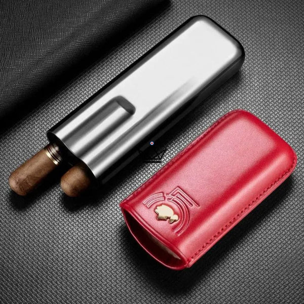 Etui à cigares en cuir - Savoy 50' Edition - [] - etui cigare - Cadeau, Noël, Anniversaire, Original, Fête des pères, fête des mères - Atelier Atypique