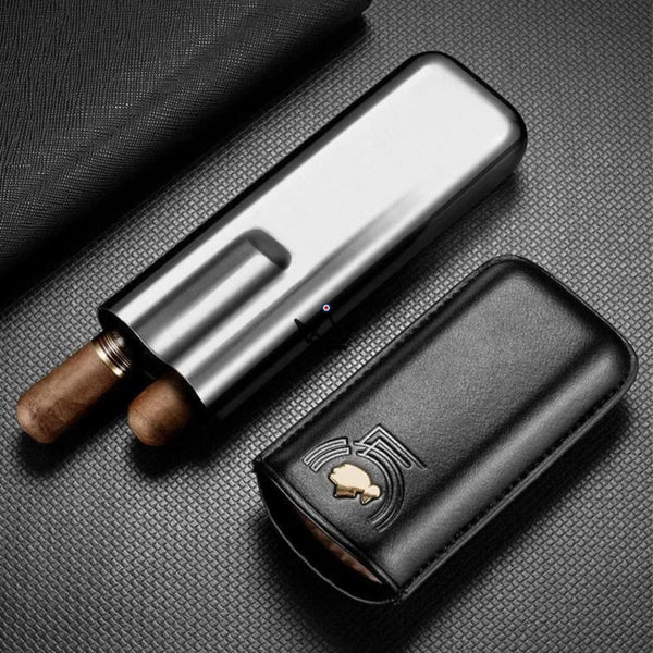 Etui à cigares en cuir - Savoy 50' Edition - [] - etui cigare - Cadeau, Noël, Anniversaire, Original, Fête des pères, fête des mères - Atelier Atypique