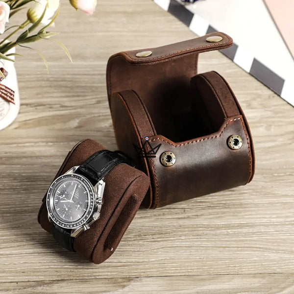 Etui de voyage pour montre automatique en cuir - TimeGuardian (personnalisable) -  - etui montre personnalisable - Cadeau, Noël, Anniversaire, Original - Atelier Atypique