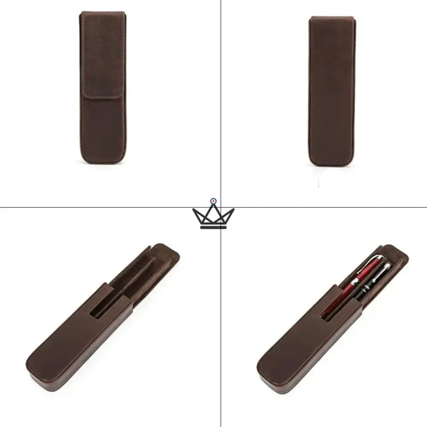 Etui en cuir de luxe pour stylo plume - Magnus (personnalisable) -  - etui stylo personnalisable - Cadeau, Noël, Anniversaire, Original, Fête des pères, fête des mères - Atelier Atypique