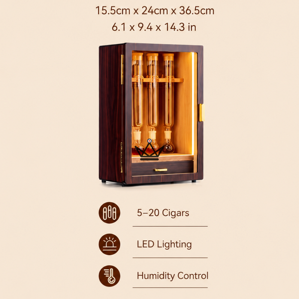 Cave Infuseur à Cigare Vitrine LED Cèdre 4 Tubes - INFUSIO SANCTUAIRE