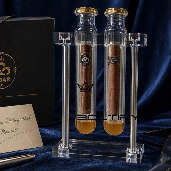 Infuseur à Cigare Double Tube Verre Hygromètre - INFUSIO TWIN