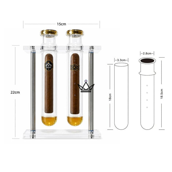 Infuseur à Cigare Double Tube Verre Hygromètre - INFUSIO TWIN