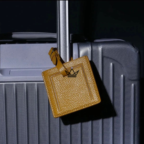 Personalisierbarer Gepäckanhänger aus Leder – Voyageur-Wappen