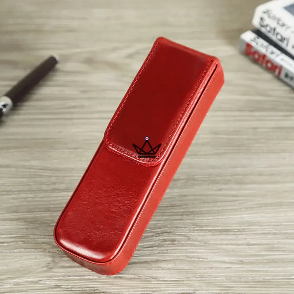 Etui en cuir de luxe pour stylo plume - Magnus (personnalisable) -  - etui stylo personnalisable - Cadeau, Noël, Anniversaire, Original, Fête des pères, fête des mères - Atelier Atypique