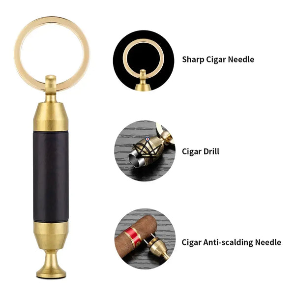 Perce-cigare porte-clés doré 2-en-1 avec aiguille — SCEPTRE – 6/9