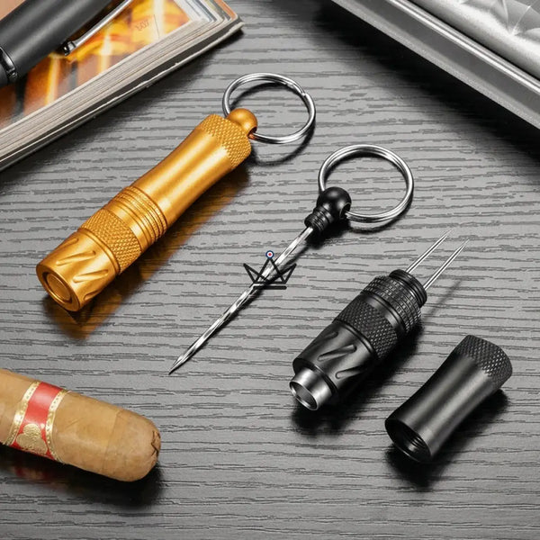 Perce-cigare porte-clés 3-en-1 avec aiguille cachée — VIGIE – 6/20