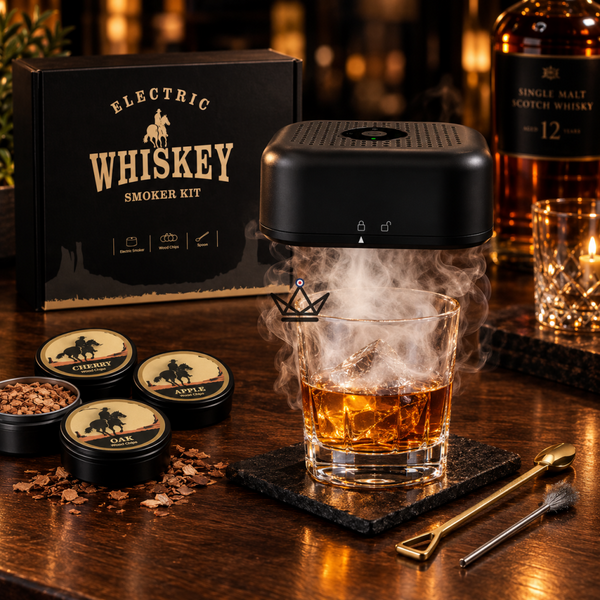 Kit fumoir à whisky électrique rechargeable avec 6 copeaux de bois — SALOON