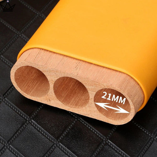 Etui de voyage cuir COHIBA SUNY WOOD - 3 cigares -  - Etui à cigare - Cadeau, Noël, Anniversaire, Original - Atelier Atypique