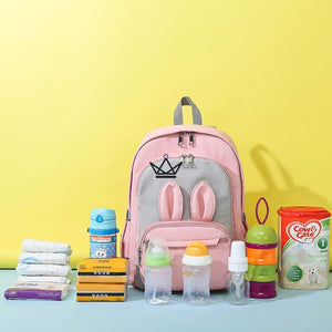 sac de maternité a langer liste de naissance lapin oreille rose