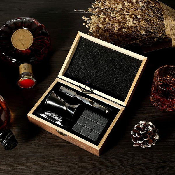Coffret Pierre à Whisky - Stone Age -  - Glaçon - Cadeau, Noël, Anniversaire, Original - Atelier Atypique