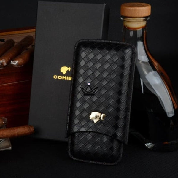 Etui à cigare de voyage cuir COHIBA - GRID -  - Etui à cigare - Cadeau, Noël, Anniversaire, Original - Atelier Atypique