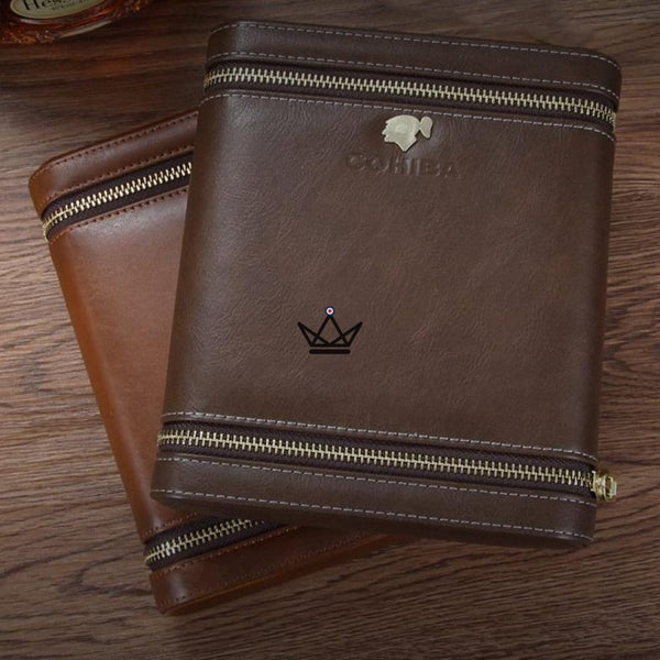Etui de voyage cuir COHIBA ZIPY - 6 cigares - Atelier Atypique