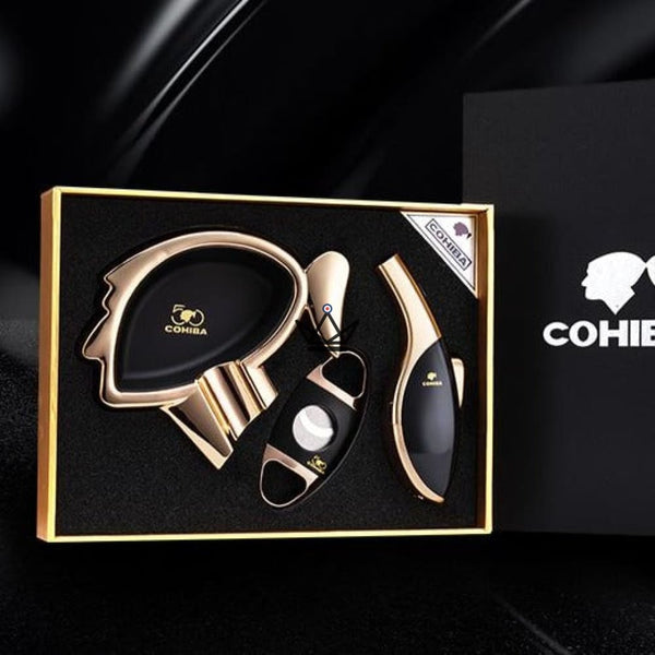 Coffret Fumeur de Cigare - Cohiba Helios cadeau homme fete des peres anniversaire noel cendrier coupe cigare briquet noir luxe
