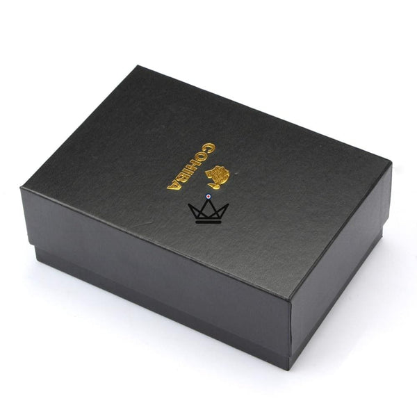 Cave à cigare de voyage en cuir - COHIBA STYLE avec briquet et coupe cigare pack portable luxe cadeau fete des père anniversaire jaune marron coffret