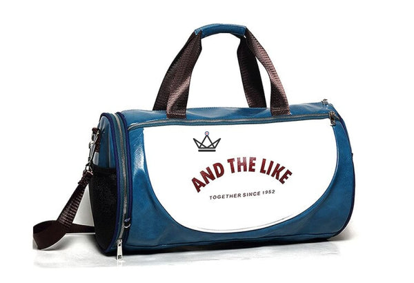 Sac de sport  vintage classique rétro cuir bleu