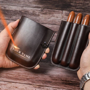 Etui à cigares en cuir personnalisable - Voyageur Classic -  - etui cigare personnalisable - Cadeau, Noël, Anniversaire, Original - Atelier Atypique